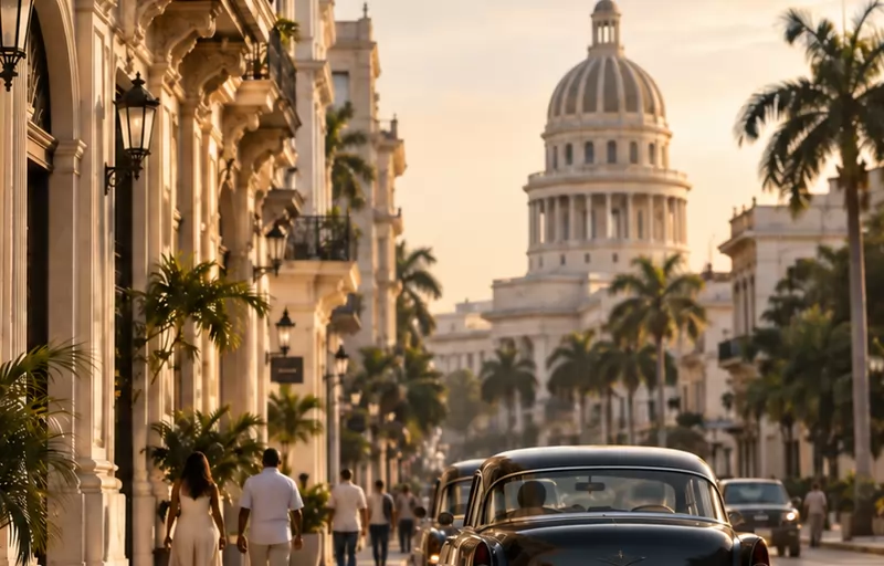 Calle de La Habana con el Capitolio al fondo